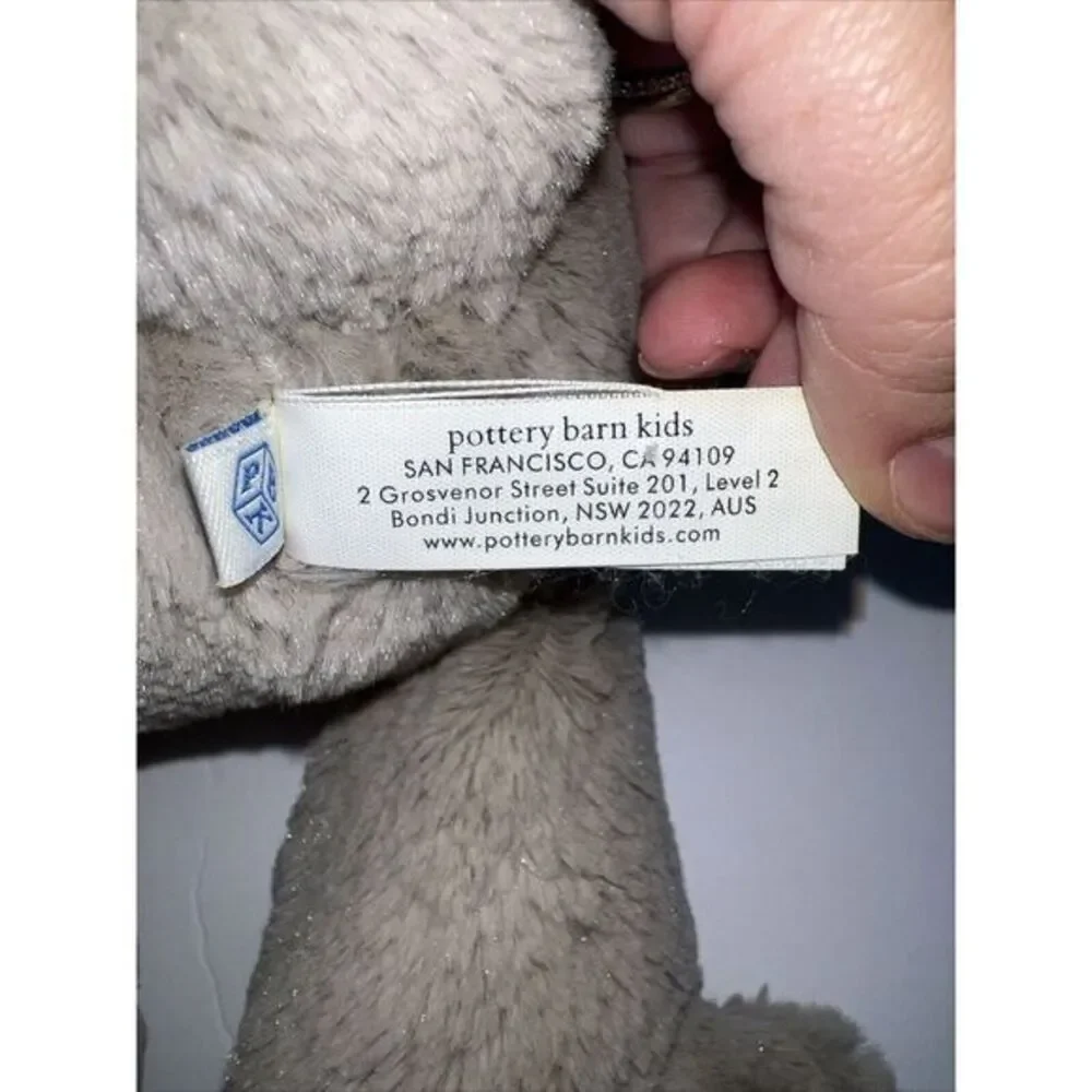 Pottery Barns Kids Light Gray Bunny Rabbit Plush 16